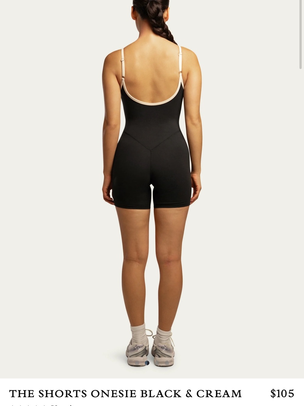 Black & Cream Shorts Onesie Romper